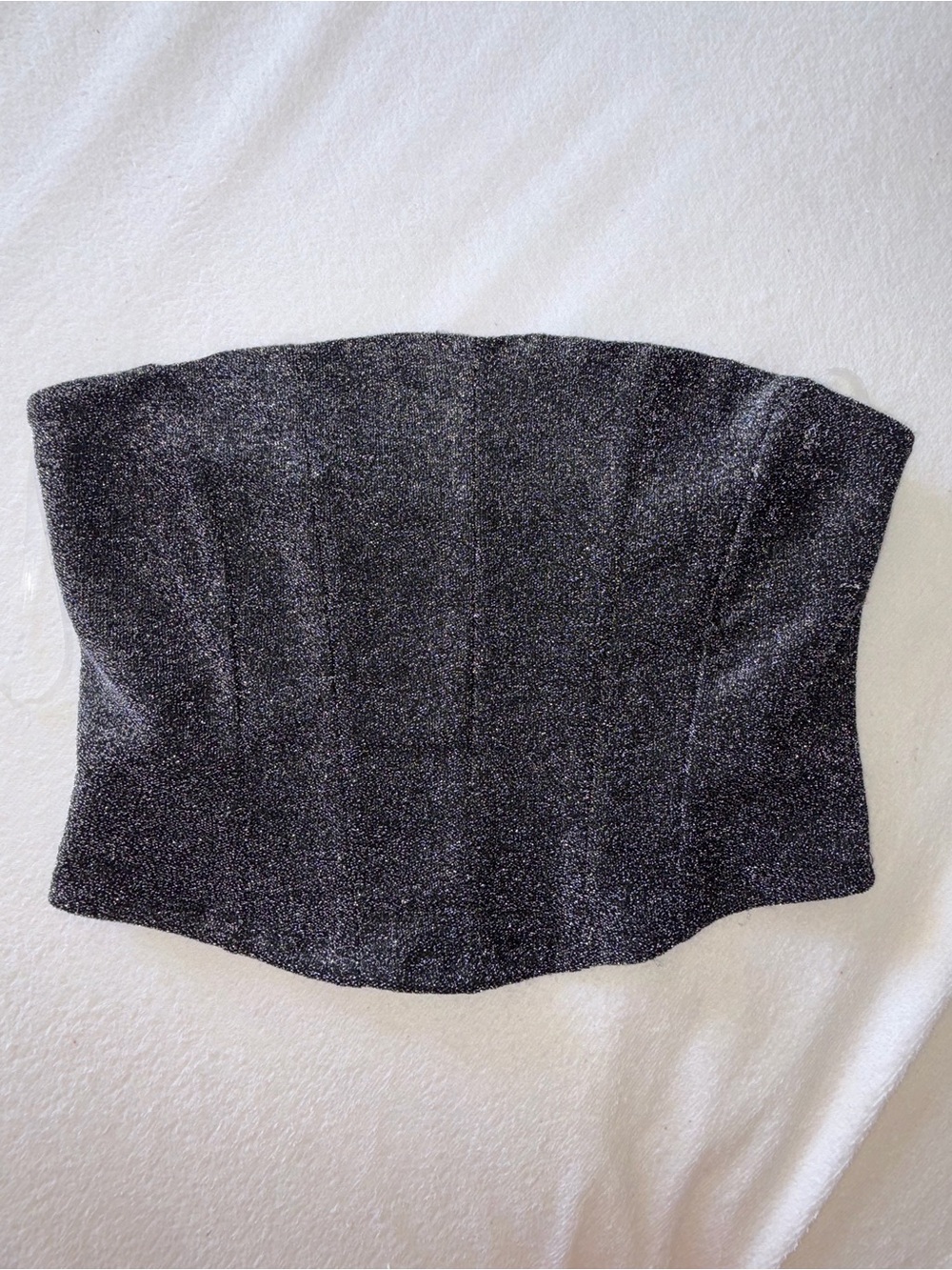Sparkly Black Silver Sleeveless Crop Top
